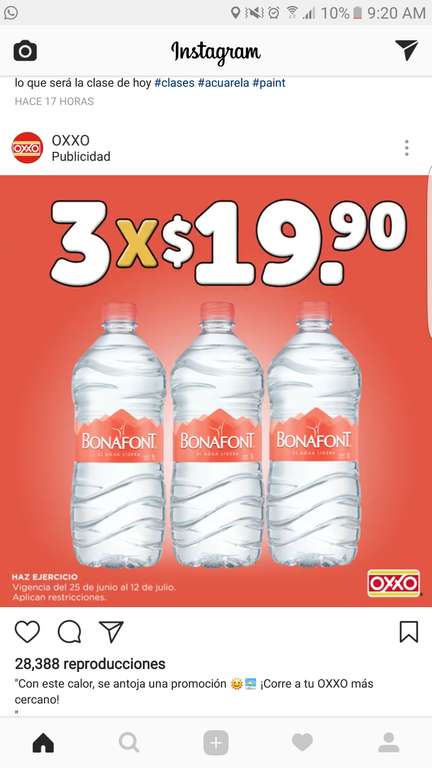 Oxxo: Agua bonafont 1lt 3 x $20