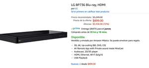 Amazon México: LG Reproductor Blu Ray, escala a 4K de $3250 a $899