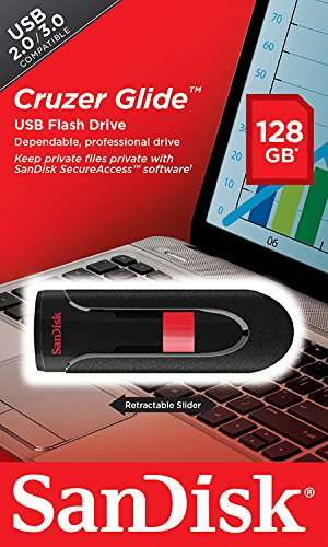 Amazon: USB 128gb 2.0 Sandisk USB Cruzer Glide