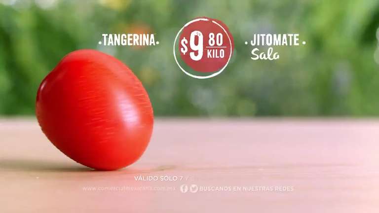 Comercial mexicana y MEGA: Martes y Miércoles del campo (Tangerina y jitomate a $9.80, manzana en bolsa a $18.80)