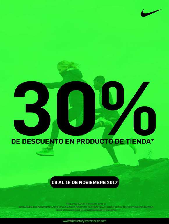 Nike Factory Store Plaza Citadella SLP: 30% de descuento en artículos participantes