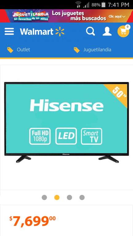 Walmart: Pantalla 50" 1080p Full HD Smart TV LED Reacondicionada Hisense 50H5C