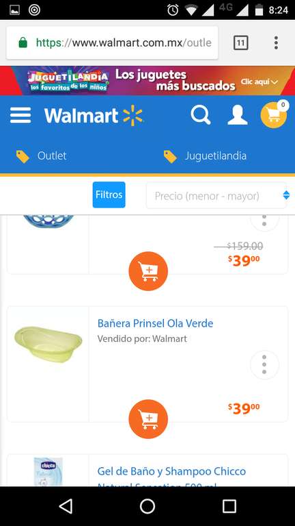 Walmart en línea: tina para bebé Princel dos bañeras en una a $39