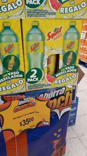 Chedraui Eduardo Molina: 2 refrescos Squirt de 1.5L más un mezclador