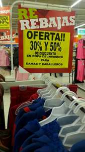 Soriana Buenavista: Varias prendas como chamarras, abrigos, chalecos con 30% o 50% de descuento