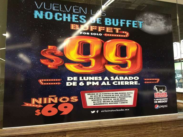 Sirloin Stockade: Buffet a $99 pesos