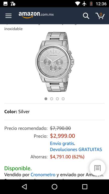 Amazon: Armani Exchange reloj
