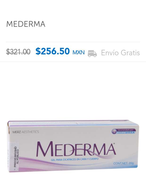Farmacia San Pablo: Crema Mederma para cicatrices, gel (20g)
