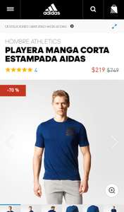 Adidas: Playera Manga Corta Estampada -70%