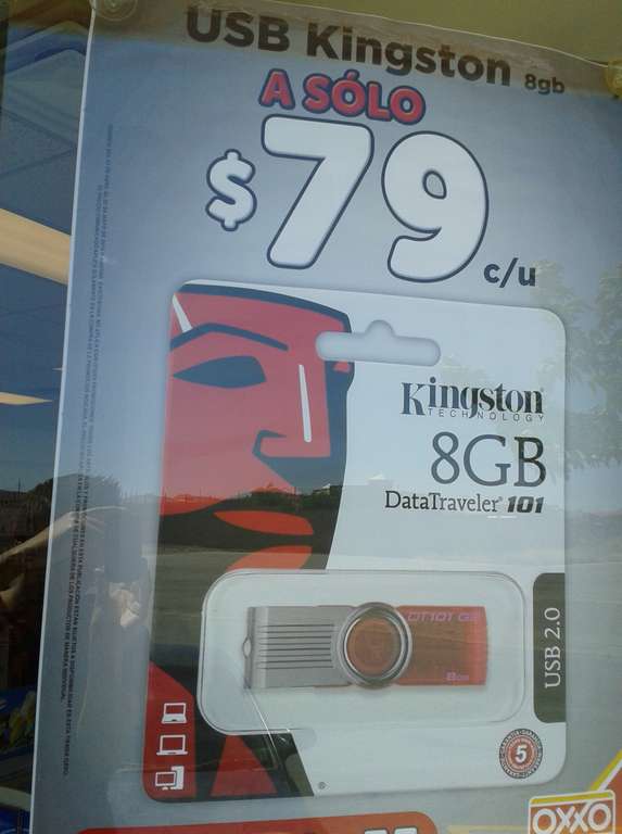 Oxxo: USB Kingston de 8 GB a $79