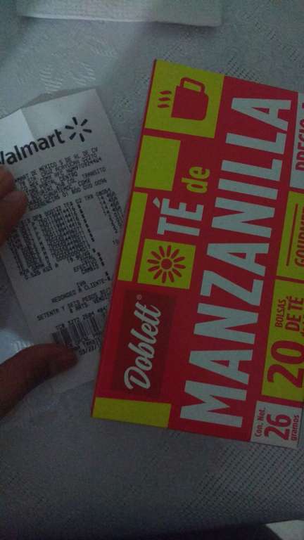 Walmart portal centro:Té gourmett  de manzanilla y jabon