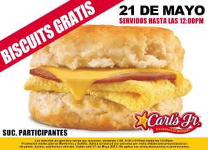 Carl's Jr: giscuits gratis hoy (Monterrey y Saltillo)