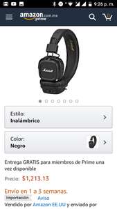 Amazon: Audífonos Marshall Major II Bluetooth