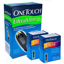 Farmacias Similares: Glucometro OneTouch Ultramini con 2 cajas de 50 tiras reactivas c/u