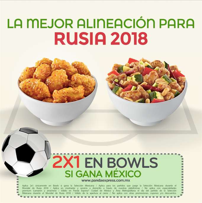 Panda Express: 2x1 en Bowls si gana México