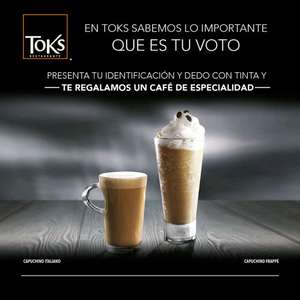 Toks: GRATIS un café de especialidad con dedo entintado y credencial de elector