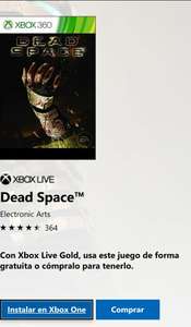 Microsoft Store: Dead space gratis con gold