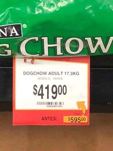 Walmart: Dog Chow 17.3 KG Adultos Mejor Precio Razas Medianas y Grandes