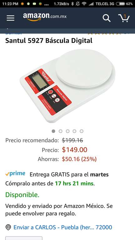Amazon: Bascula Digital