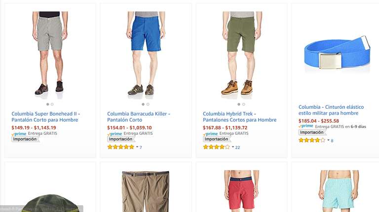 Amazon: COLUMBIA - Varios short's, pantalones y accesorios