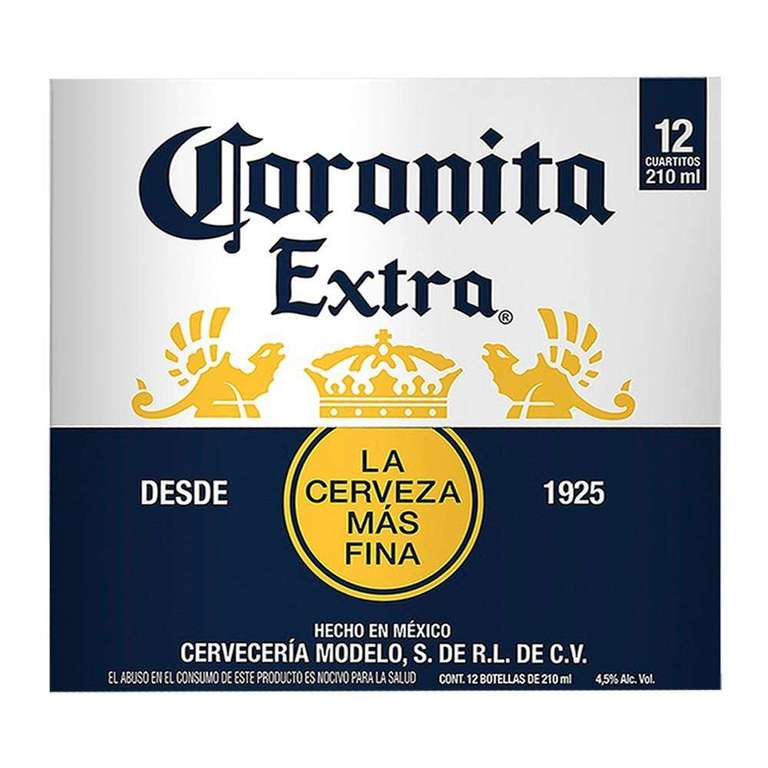 Superama: Cerveza clara Coronita extra 12 botellas de 210 ml c/u (3x$220) ó Cerveza oscura Victoria 12 botellas de 210 ml c/u (3X$220)
