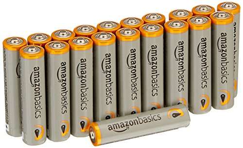 Amazon: 20 Baterías alcalinas AAA de alto rendimiento AmazonBasics
