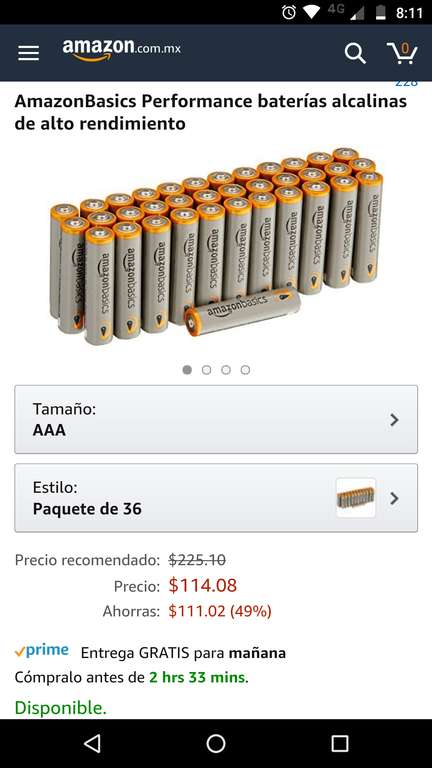 Amazon: Baterías alcalinas AAA de alto rendimiento AmazonBasics