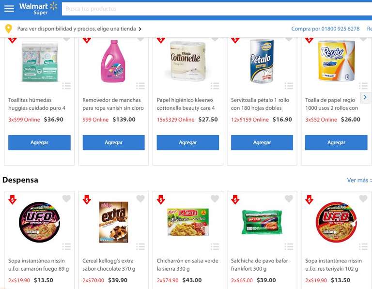 Walmart super: rebajas online ejem. vanish 4L por 99 y más