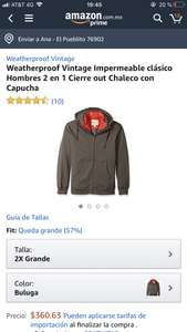Amazon: Chamarra 2 en 1 chaleco impermeable talla XL