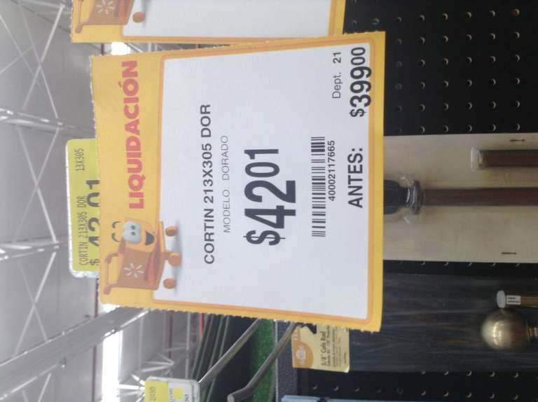 Walmart: Cortinero rebajado de $399.00 a $42.01