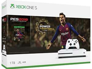 Amazon: Xbox One S 1TB + Pro Evolution Soccer 2019 (Pagando con tarjetas participantes)