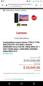 Digitalife: Computadora Lenovo Gamer Y700 I7-7700