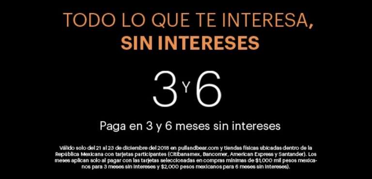 Pull and Bear: 3 y 6 meses sin intereses
