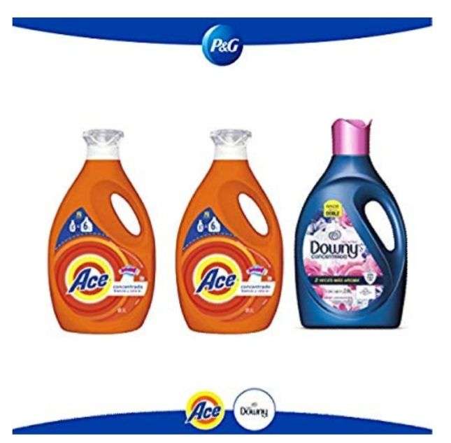 Amazon: Ace detergente líquido 2 botellas 3 litros c/u + downy suavizante floral 2.8 l