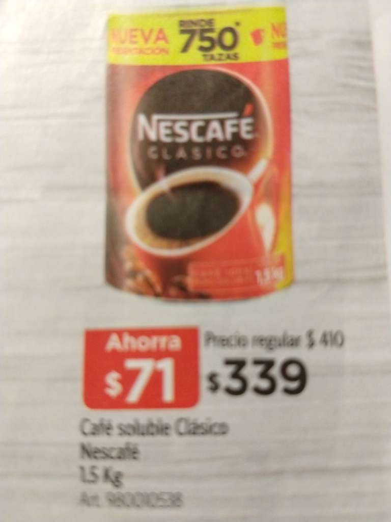 Sam's Club 'folleto' Nescafé 1.5kg a $339