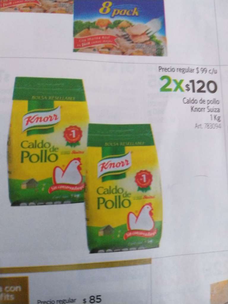 Sam's Club 'folleto' Knorr Suiza Caldo de pollo de 1kg. 2X$120.00