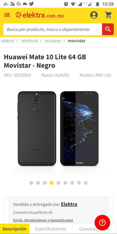 Elektra: Huawei Mate 10 Lite 64 GB Movistar - Negro