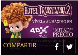Cinépolis: Funciones 4DX de Hotel Transylvania 2 a mitad de precio