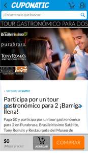 CUPONATIC Participa por un tour gastronómico para 2 ¡Barriga llena!