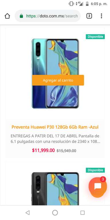 Doto: Preventa Huawei P30 6GB+128gb