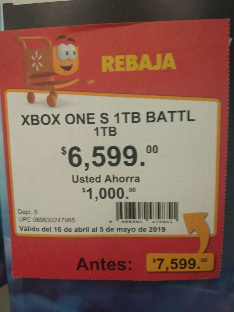 Walmart tijera GDL: Xbox one s 1 TB Division 2 o battlefield