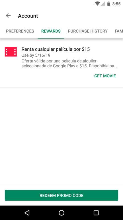 Google Play: Renta de película por $15