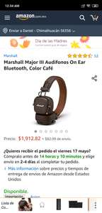 Amazon MX: Audífonos Marshall major III Bluetooth (Vendido por Amazon USA)