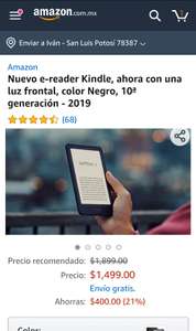 Amazon: Kindle color Negro 10ª generación - 2019