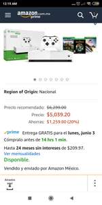 Amazon: Consola Xbox One S 1TB All Digital con 3 juegos digitales