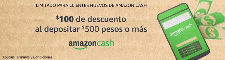 Amazon Cash: $100 pesos de descuento al realizar depósito de $500.