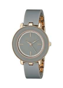 Amazon.com.mx: Anne Klein AK/1972RGGY Reloj con cristales de Swarovski, brazalete gris de resina, para mujer 