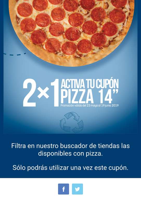 7-eleven: cupón para pizza familiar al 2x1