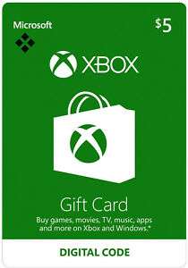 eBay: Gift card Xbox live 5 USD a $46
