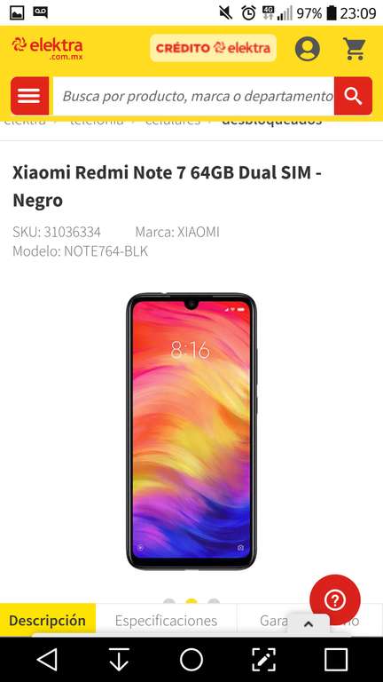 Elektra: Xiaomi Redmi Note 7 Black 64GB